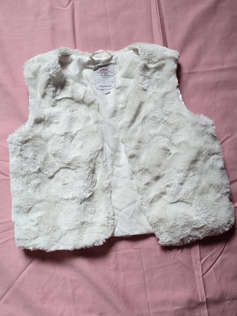 White Faux Fur Vest - Girls